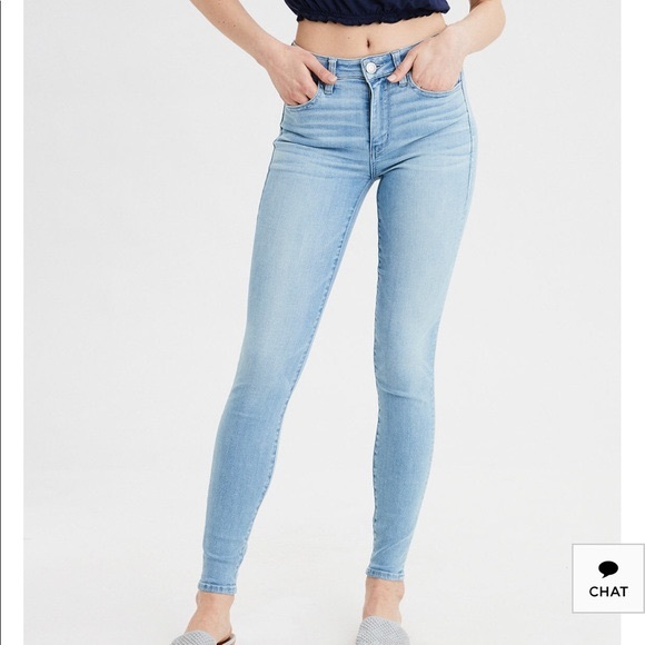 American Eagle super stretch light wash jean